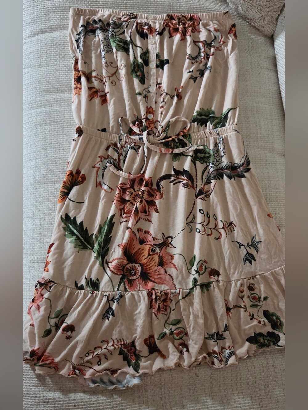 Strapless Floral Summer Dress